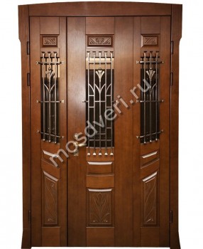 Входная двустворочная дверь с ковкой SK-44 - купить от производителя Мосдвери Входная двустворочная дверь с ковкой SK-44